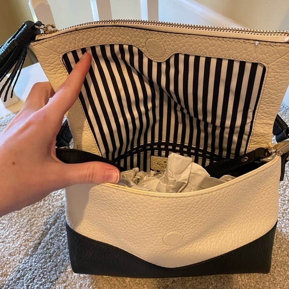 Kate Spade Black and White Fold Over Purse - Picture 2 of 16
